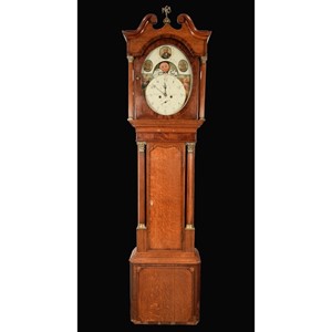 A George III oak and mahogany longcase clock