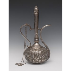 A large Middle Eastern silver ewer