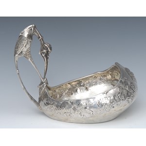 A substantial Russian silver bowl, in the form of a Kovsh