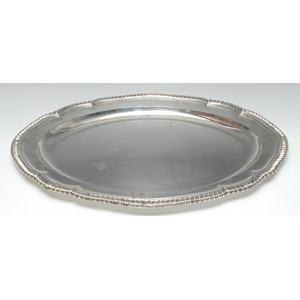 Paul Storr - a large George III silver shaped oval meat dish