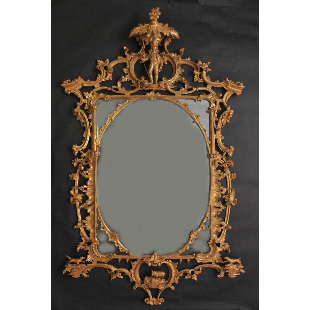 A fine George III Chinese Chippendale giltwood pier glass