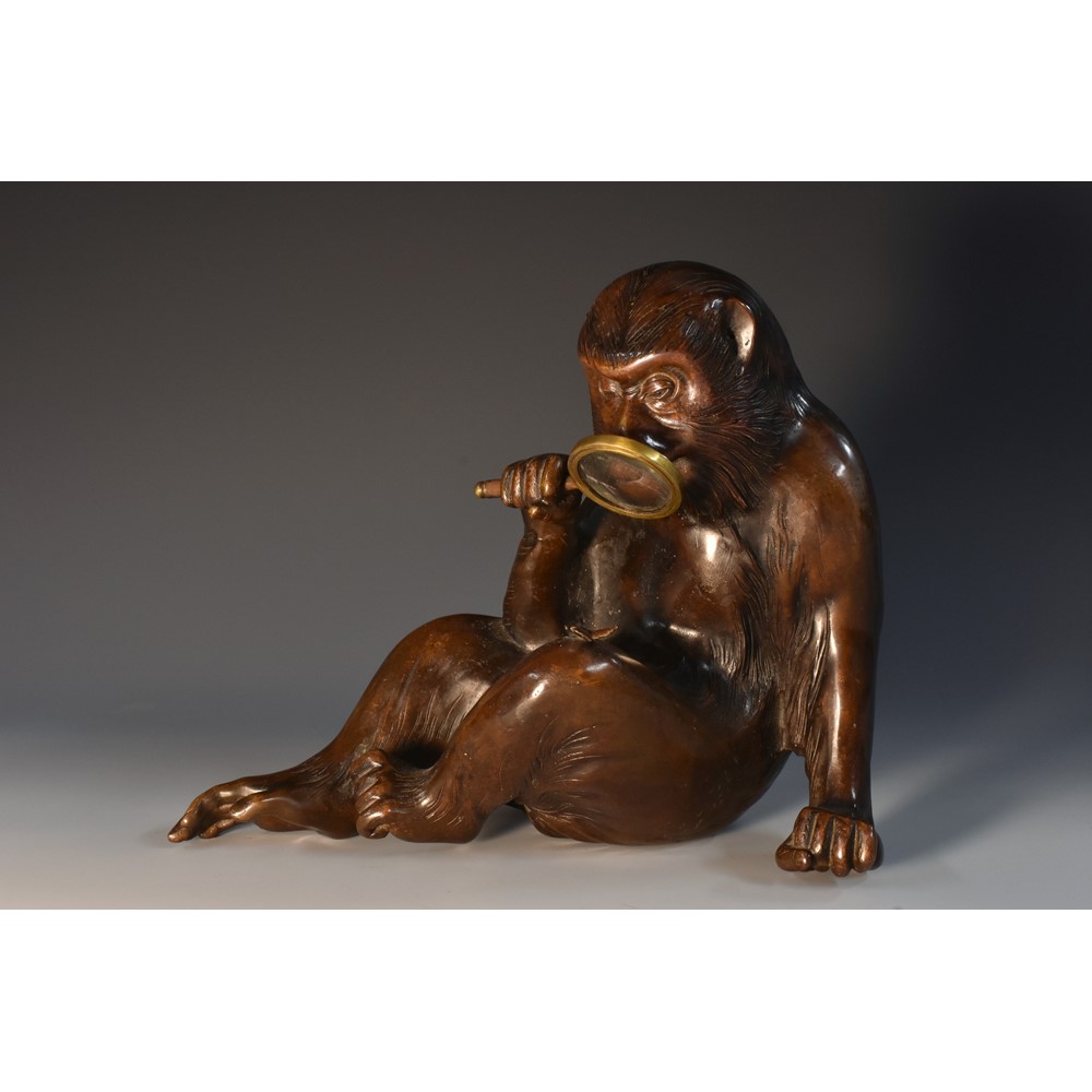 Japanese School, Meiji period, a brown patinated bronze