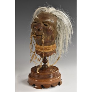 Anthropology - Tribal Art - a Jivaro shrunken head