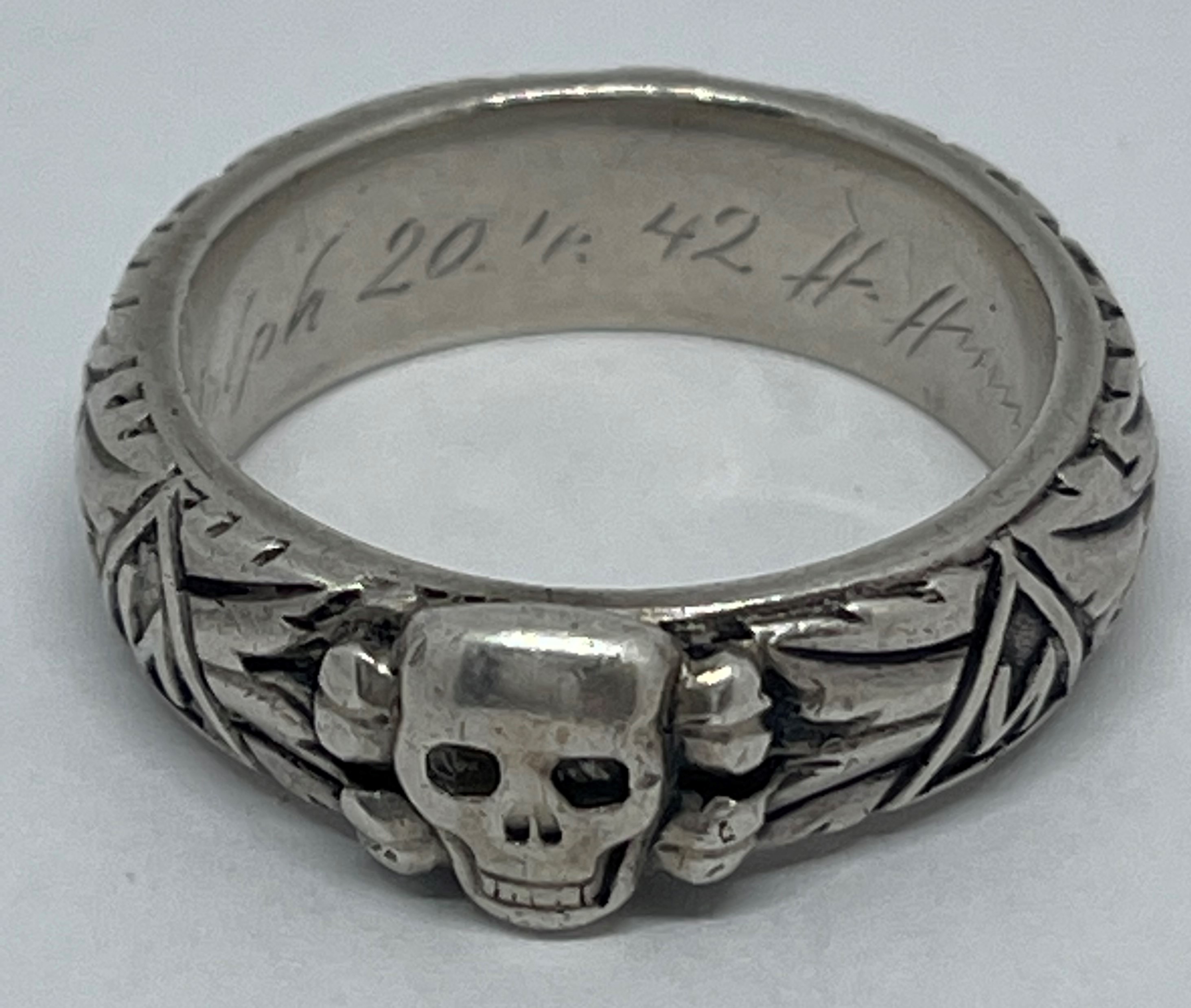 WW2 Third Reich SS Ehrenring Totenkopf Honour Ring