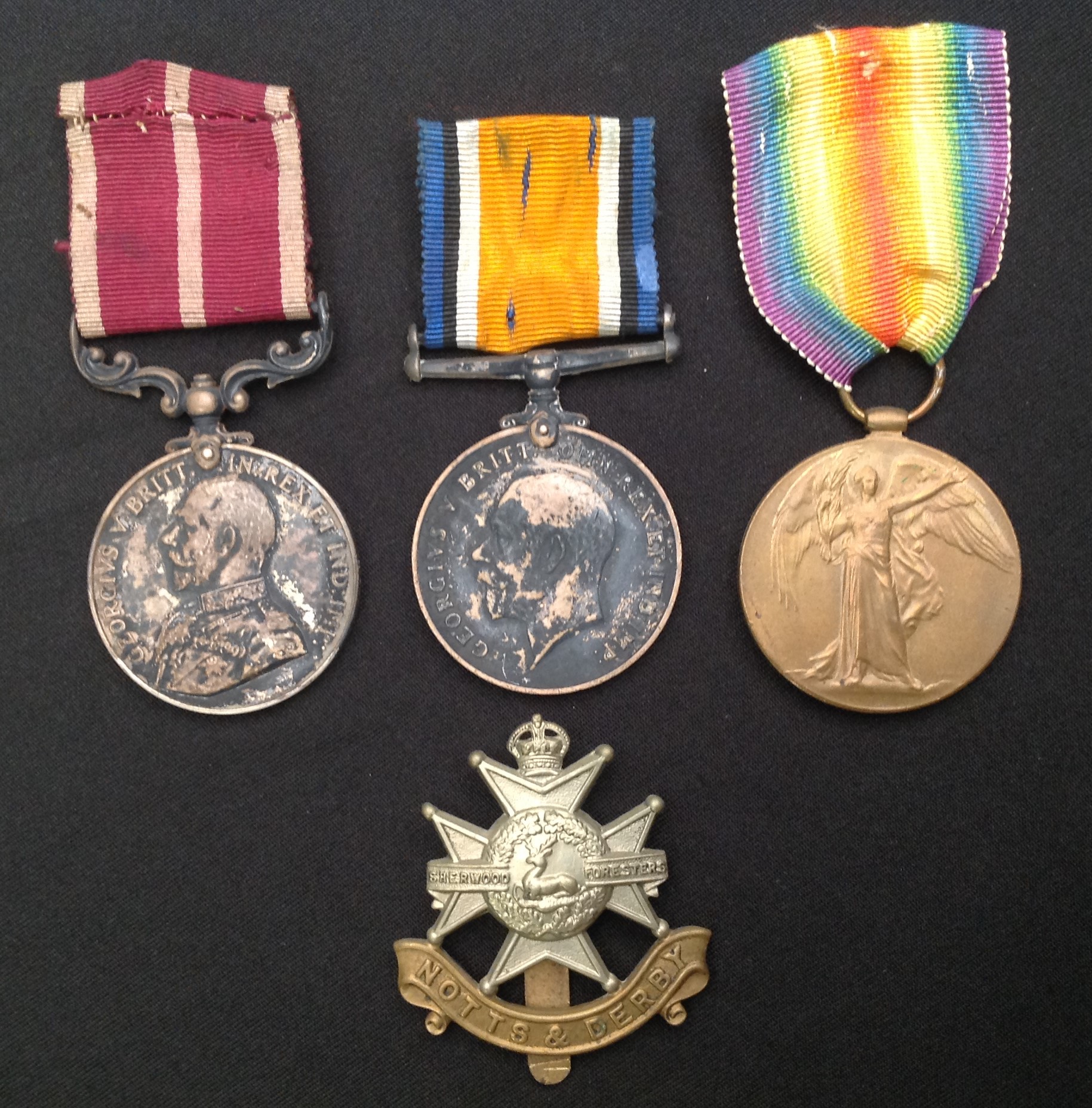 WW1 British Medal Group to 14812 Sjt ACSMjr S Hodkinson, 4/Notts & Derbyshire Regt