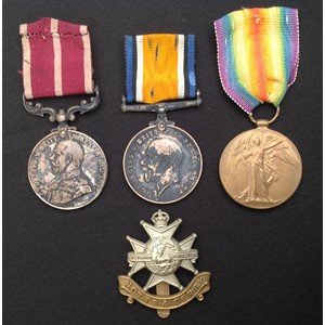 WW1 British Medal Group to 14812 Sjt ACSMjr S Hodkinson, 4/Notts & Derbyshire Regt