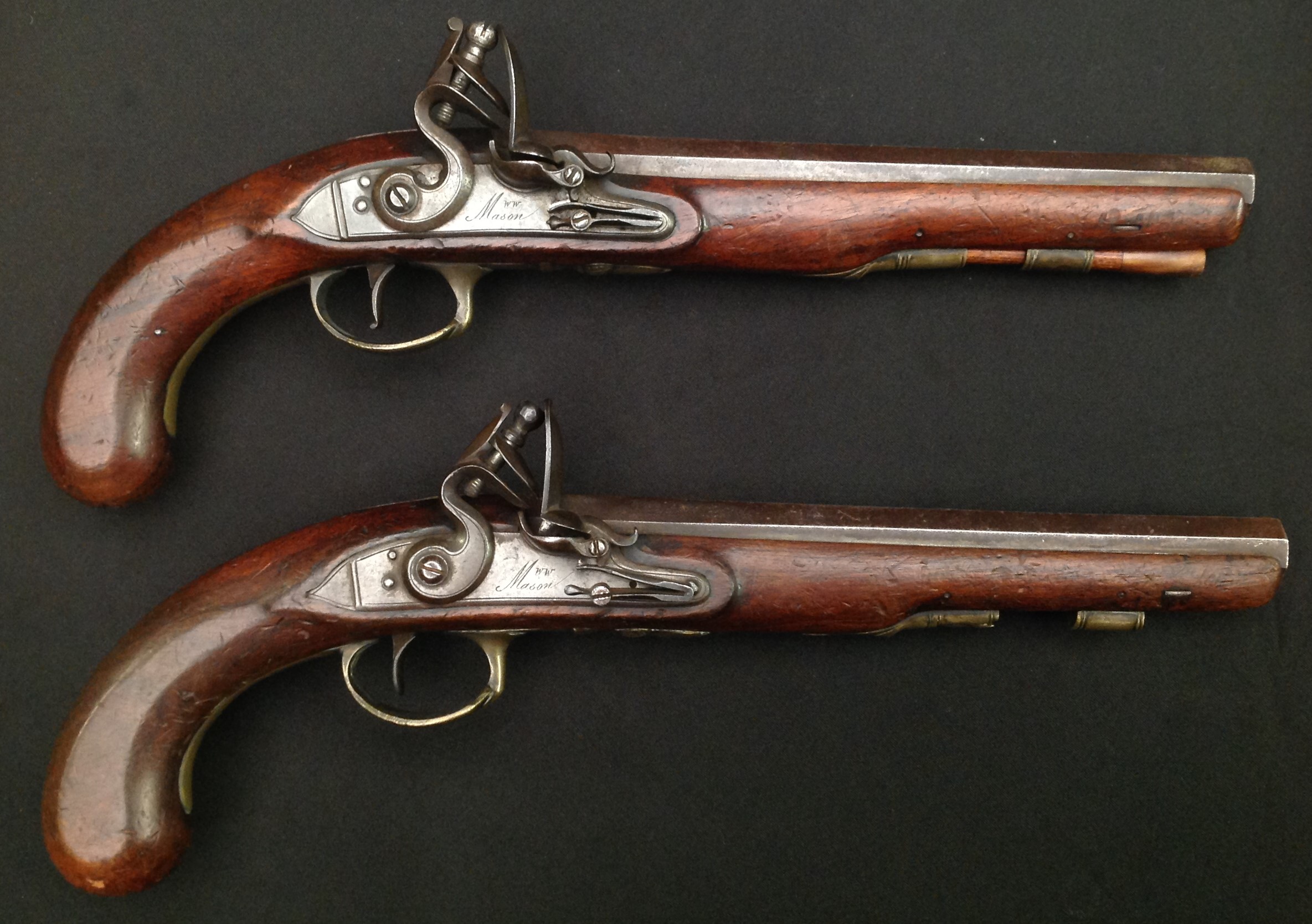 Pair of Flintlock Pistols by WW Mason