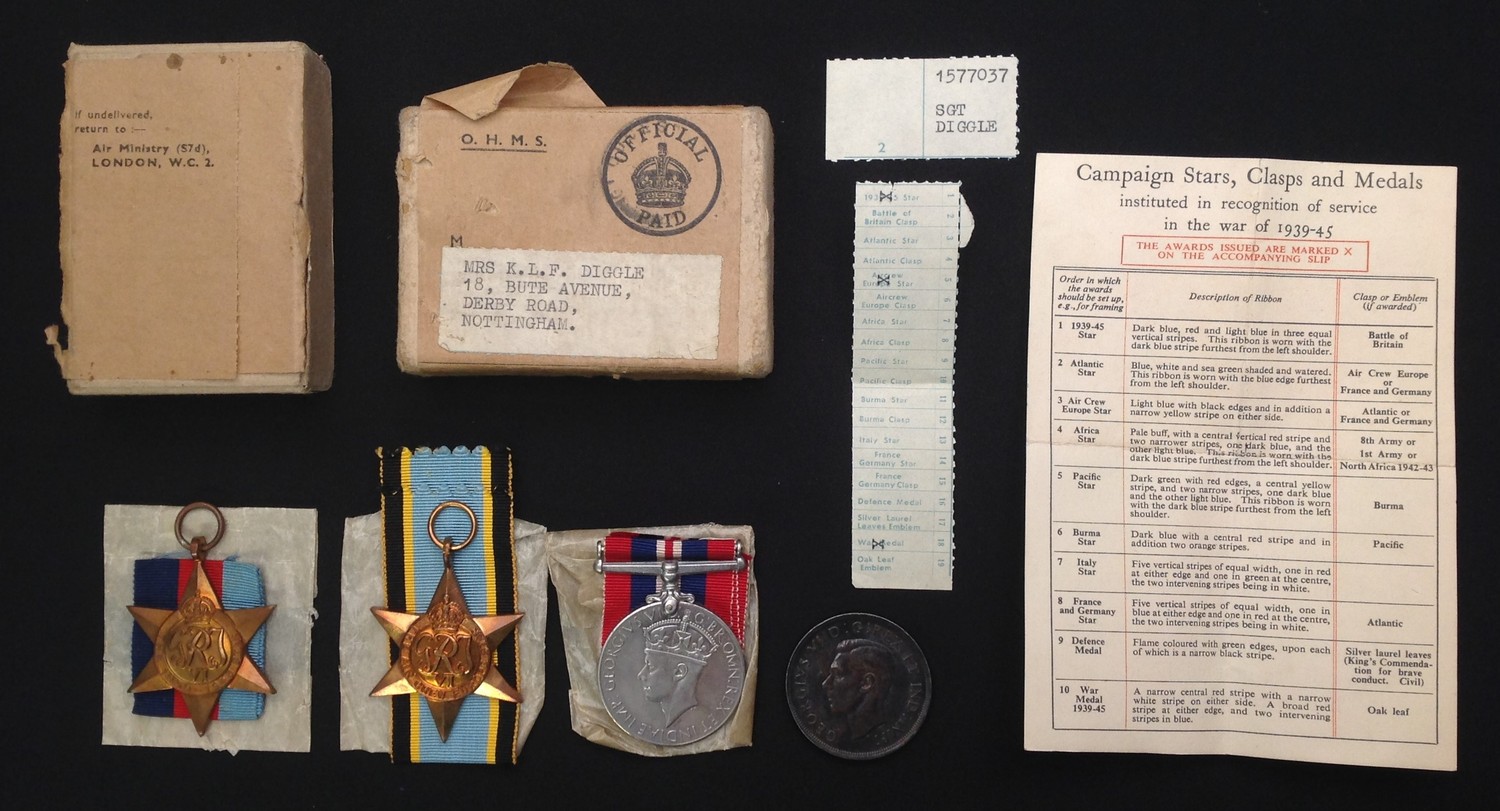 WW2 British RAF Bomber KIA medal group