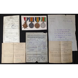 British 1914-15 Star, War Medal and Victory Medal and WW2 Defence Medal