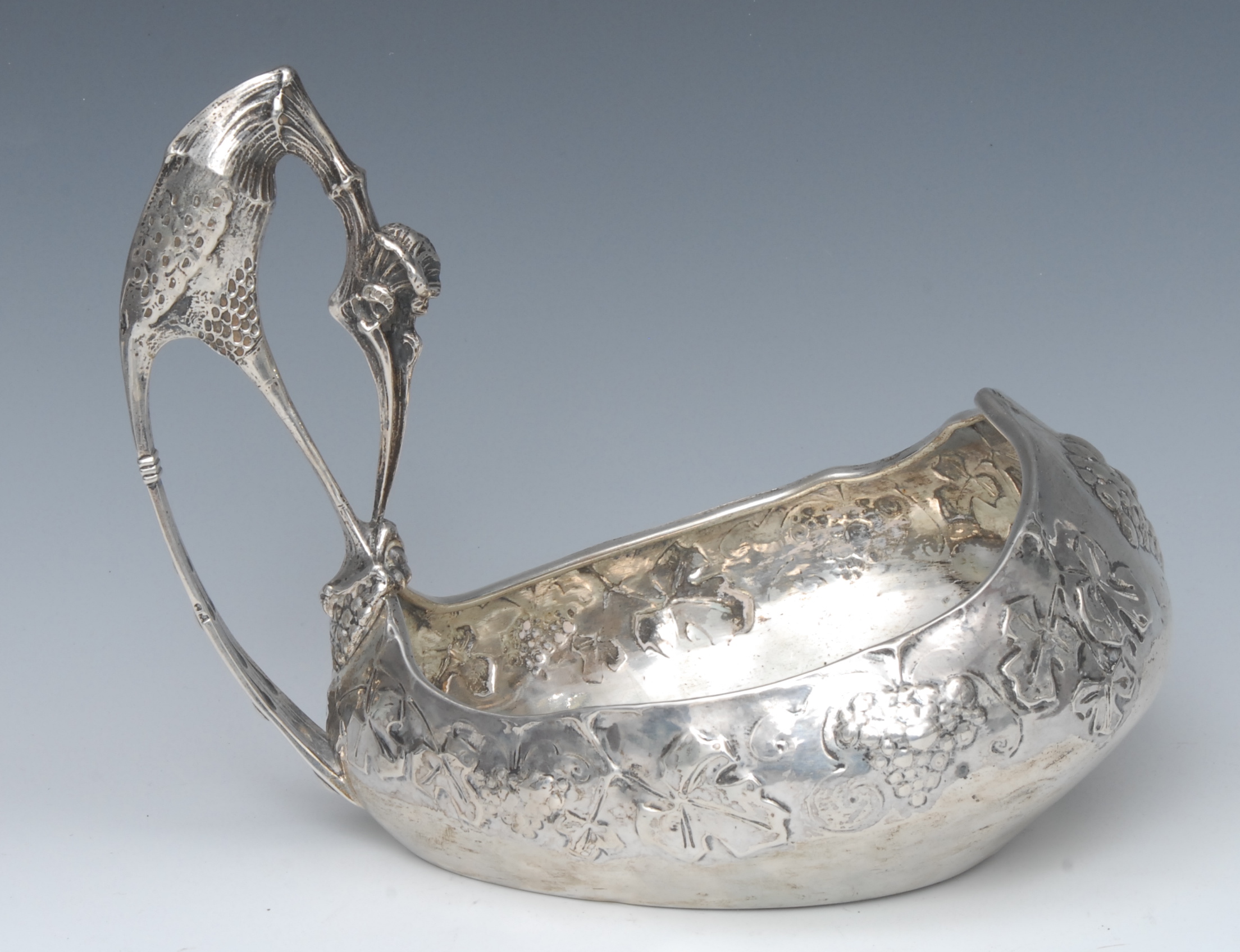 A substantial Russian silver bowl, in the form of a Kovsh