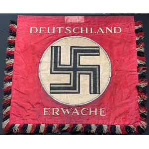 WW2 Third Reich Deutschland Erwache Banner. 