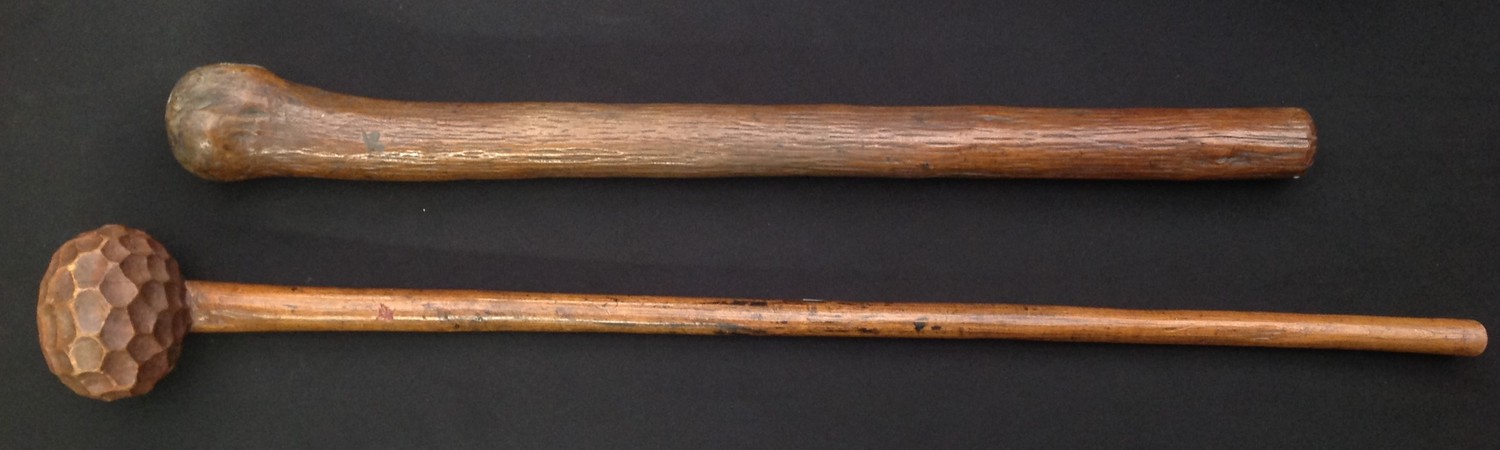 Pair of African Knobkerrie style clubs
