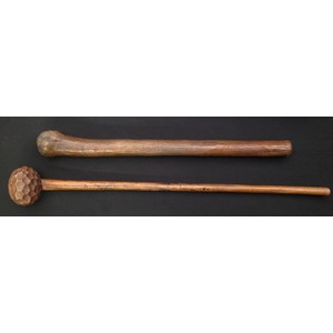 Pair of African Knobkerrie style clubs