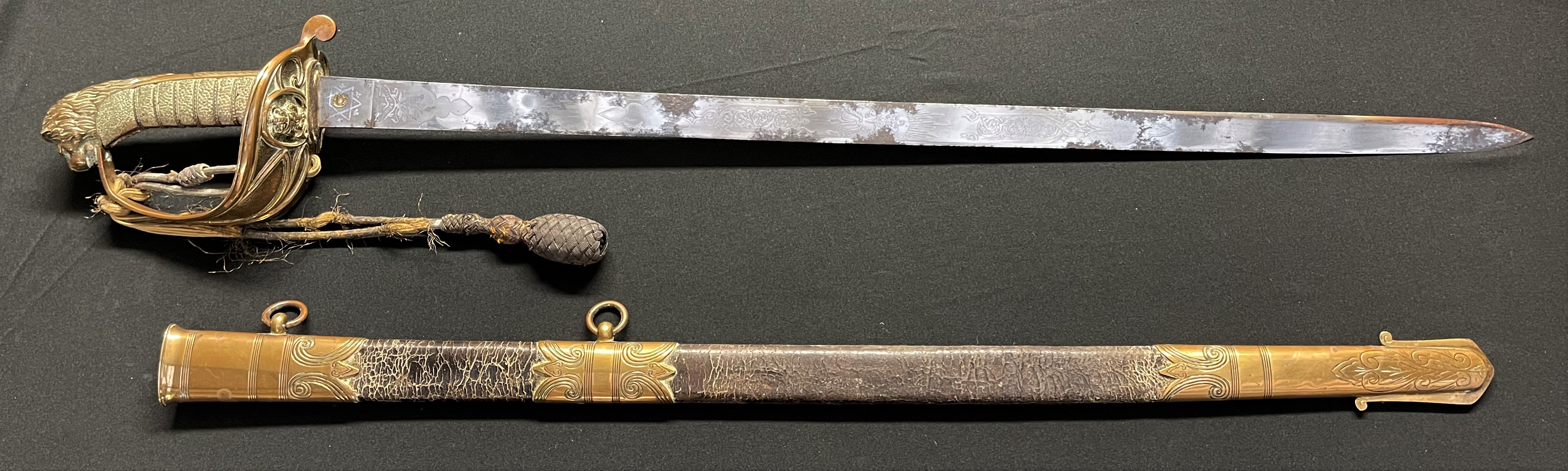 Victorian Royal Navy Officers Sword attributed to Staff Commander John James Atkins Grovener RN