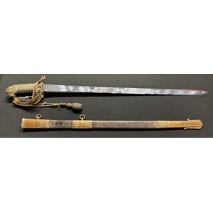 Victorian Royal Navy Officers Sword attributed to Staff Commander John James Atkins Grovener RN