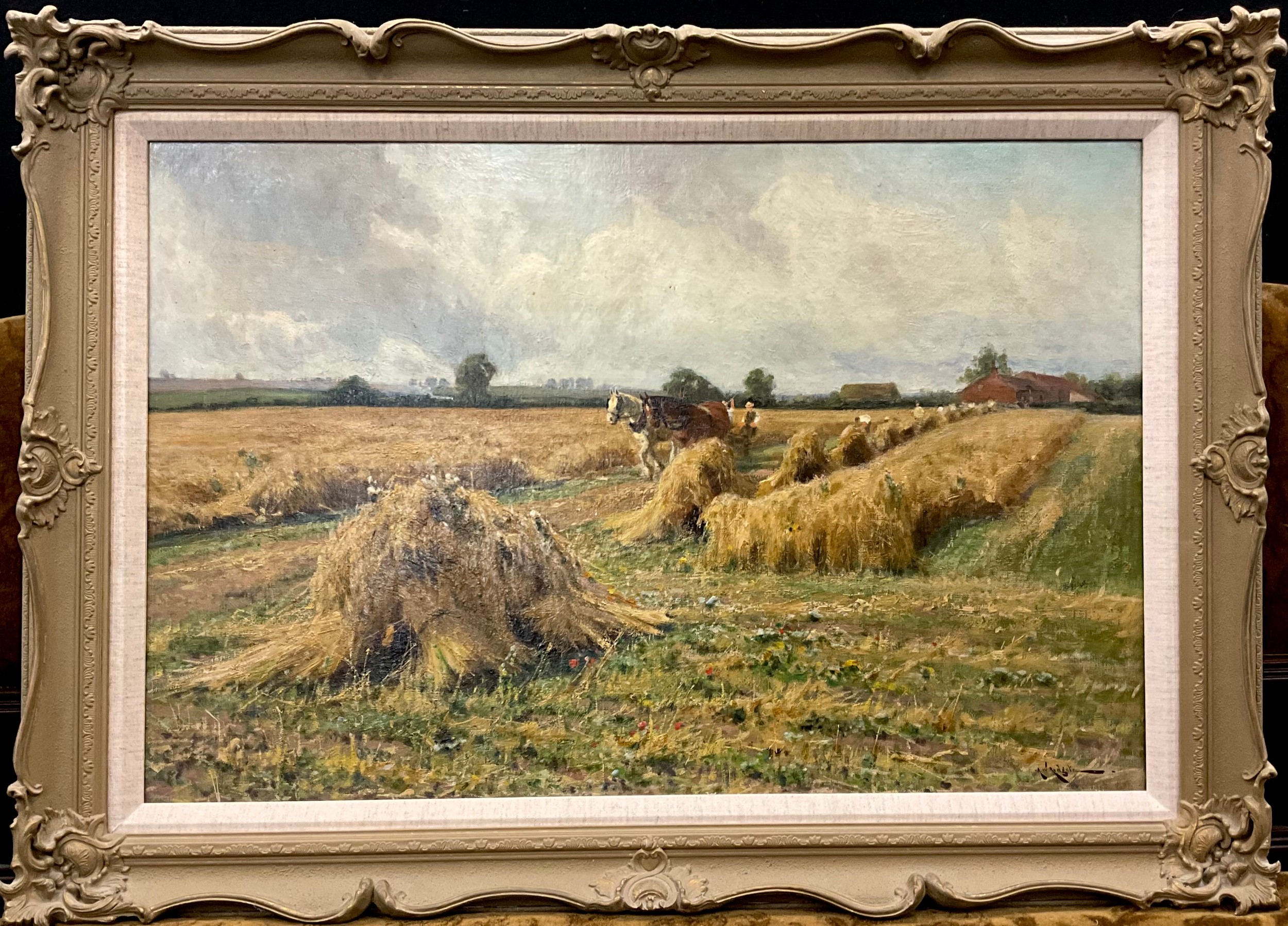 Arthur William Redgate (1860-1906) Making the Hay Ricks signed, oil on canvas, 51cm x 76cm
