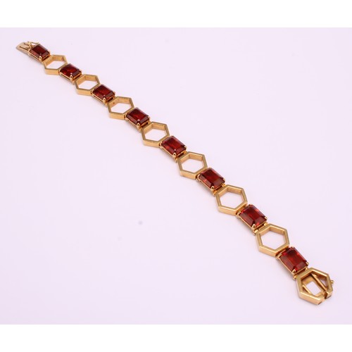 18ct gold Citrine geometric design bracelet