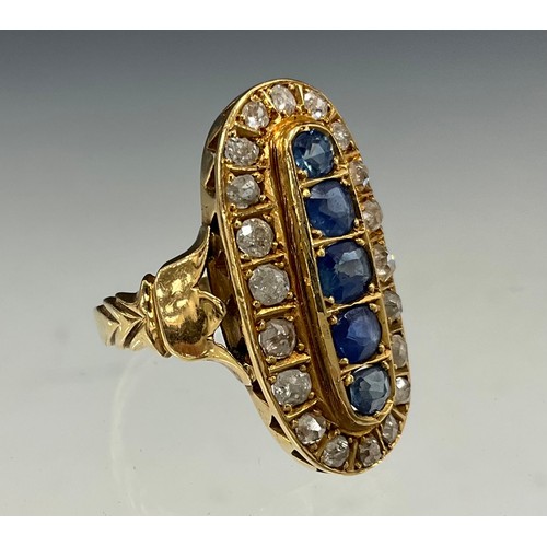 A sapphire and diamond ring