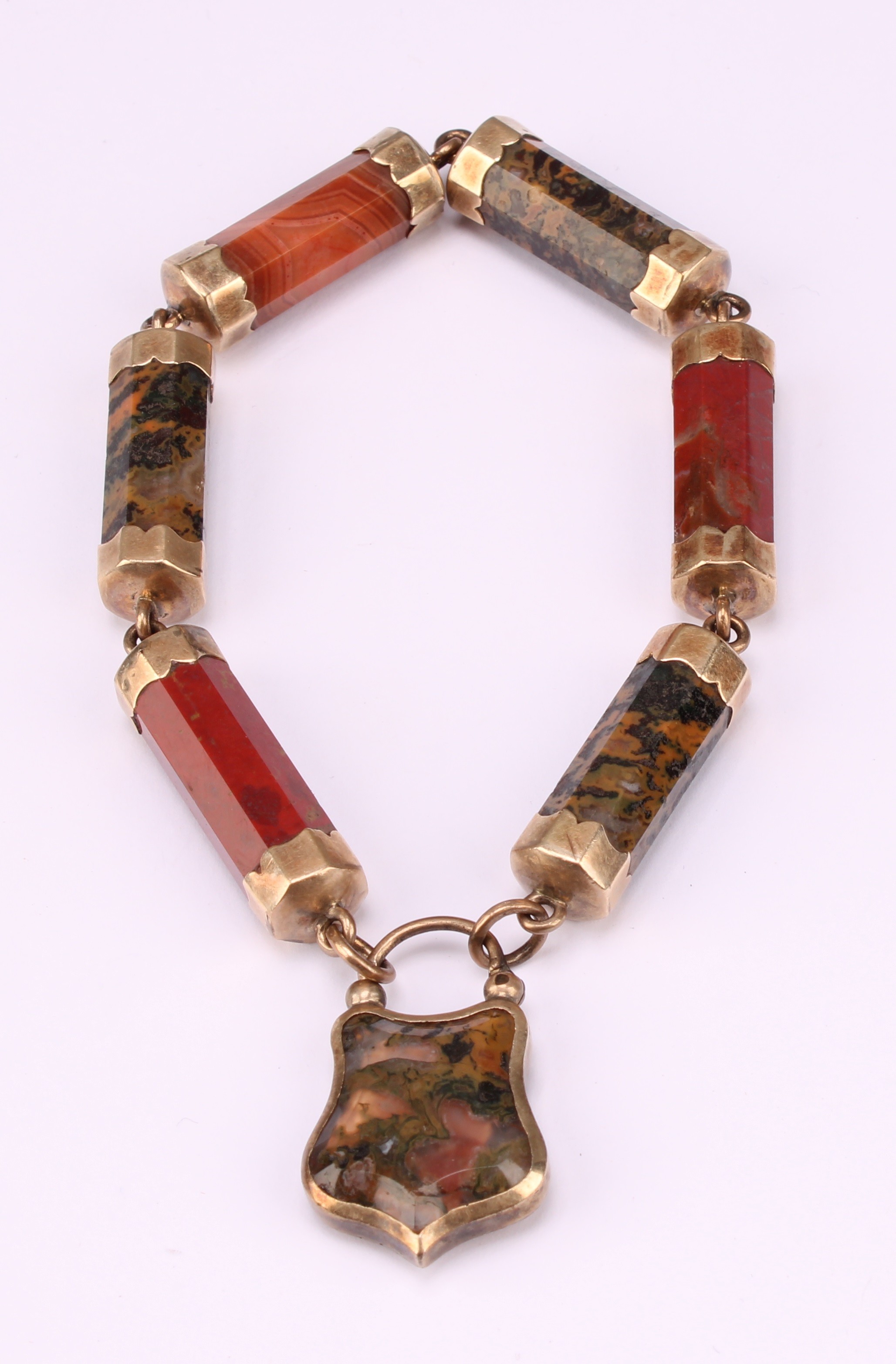 A Victorian Scottish hardstone bracelet