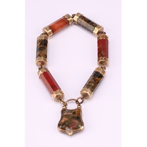 A Victorian Scottish hardstone bracelet