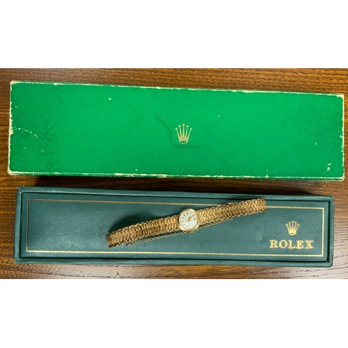 Rolex - a Lady's Precision 9ct gold cased wristwatch
