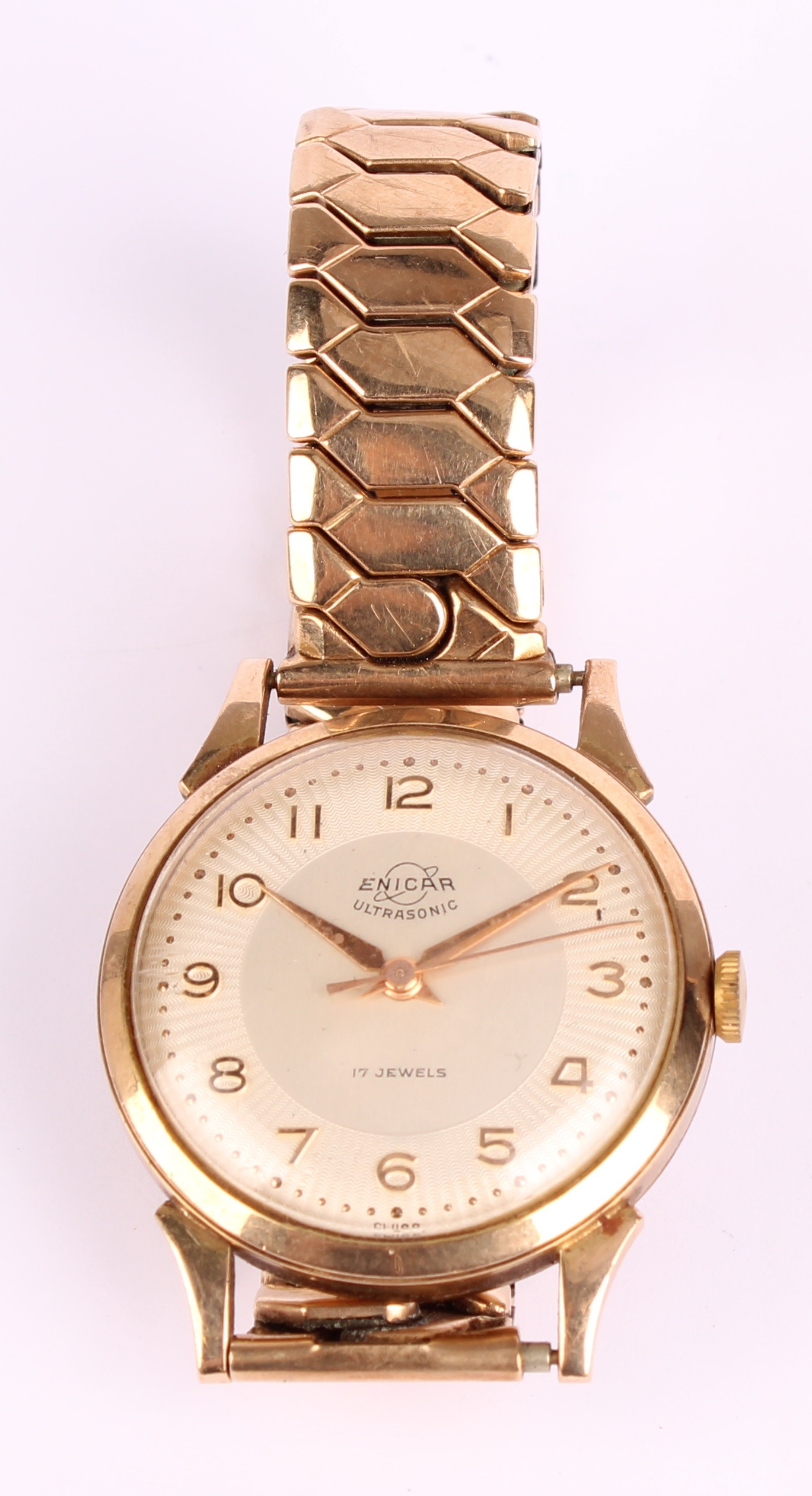 An Enicar Ultrasonic 9ct gold cased wristwatch