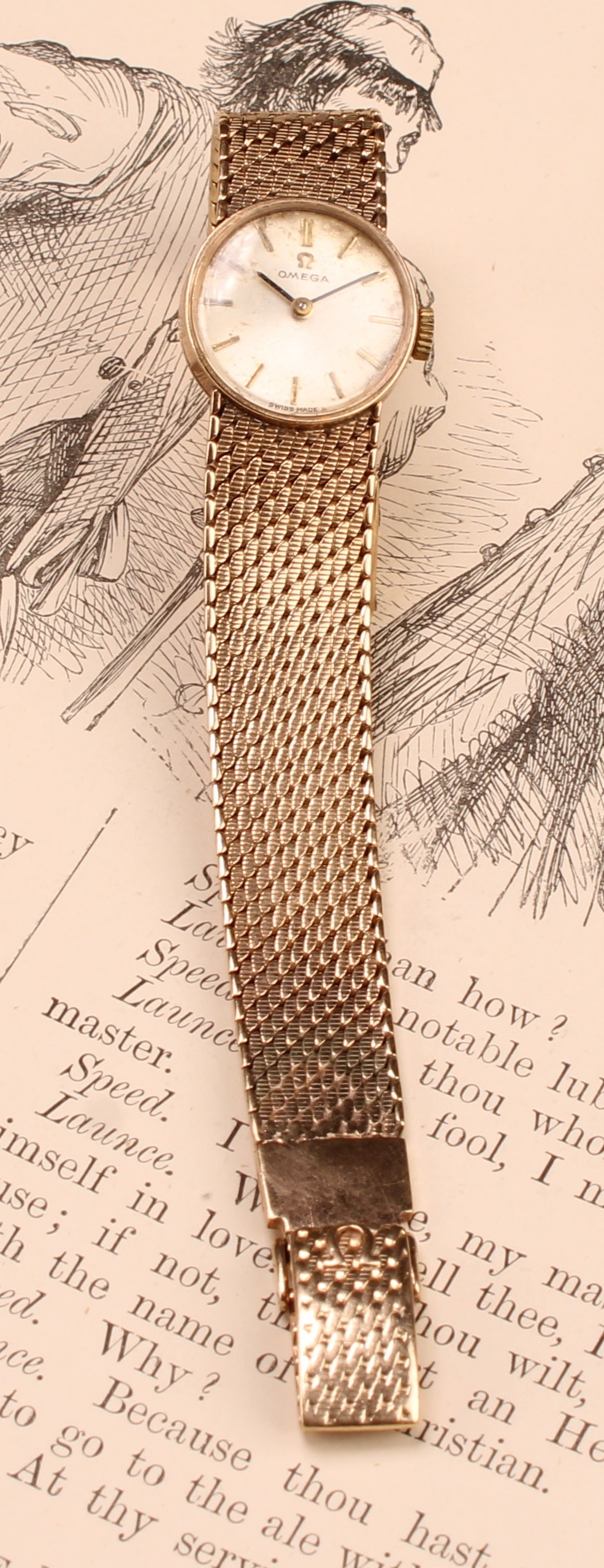 Omega - a lady's 9ct gold cased wristwatch