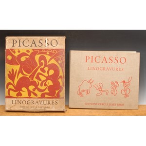 Picasso (Pablo) (1881 - 1973), Linogravures, introduction Wilhelm Boeck, Editions Cercle D'Art , Paris, 1962, with sleeve cover