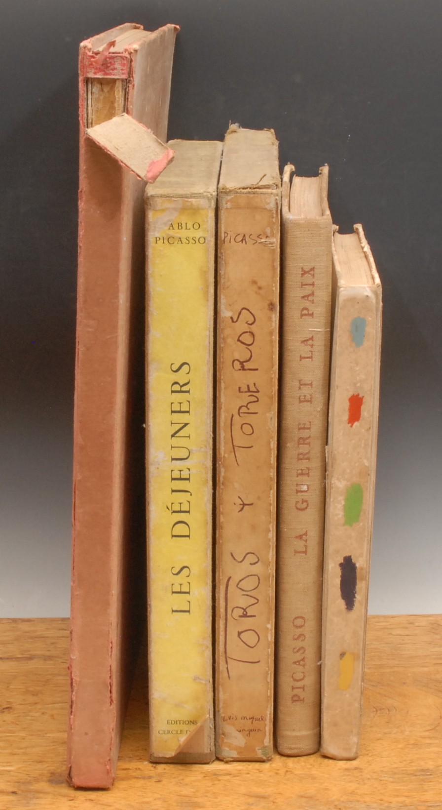 Picasso (Pablo) (1881 - 1973), Les Dejeuners, Editions Cercle D'Art, text Douglas Cooper, 1962; Toros Y Toreros, Editions Cercle D'Art, text Luis Miguel Dominguin, second edition 1962; Les Menines Et La Vie, Editions Cercle D'Art, text Jaime Sabartes, 1958; La Guerre et La Paix, Editions Cercle D'Art, 1954; Aragon (Louis), Shakespeare, illustrated by Picasso, Editions Cercle D'Art, limited edition, 1,283/2,000, 1965 (5)