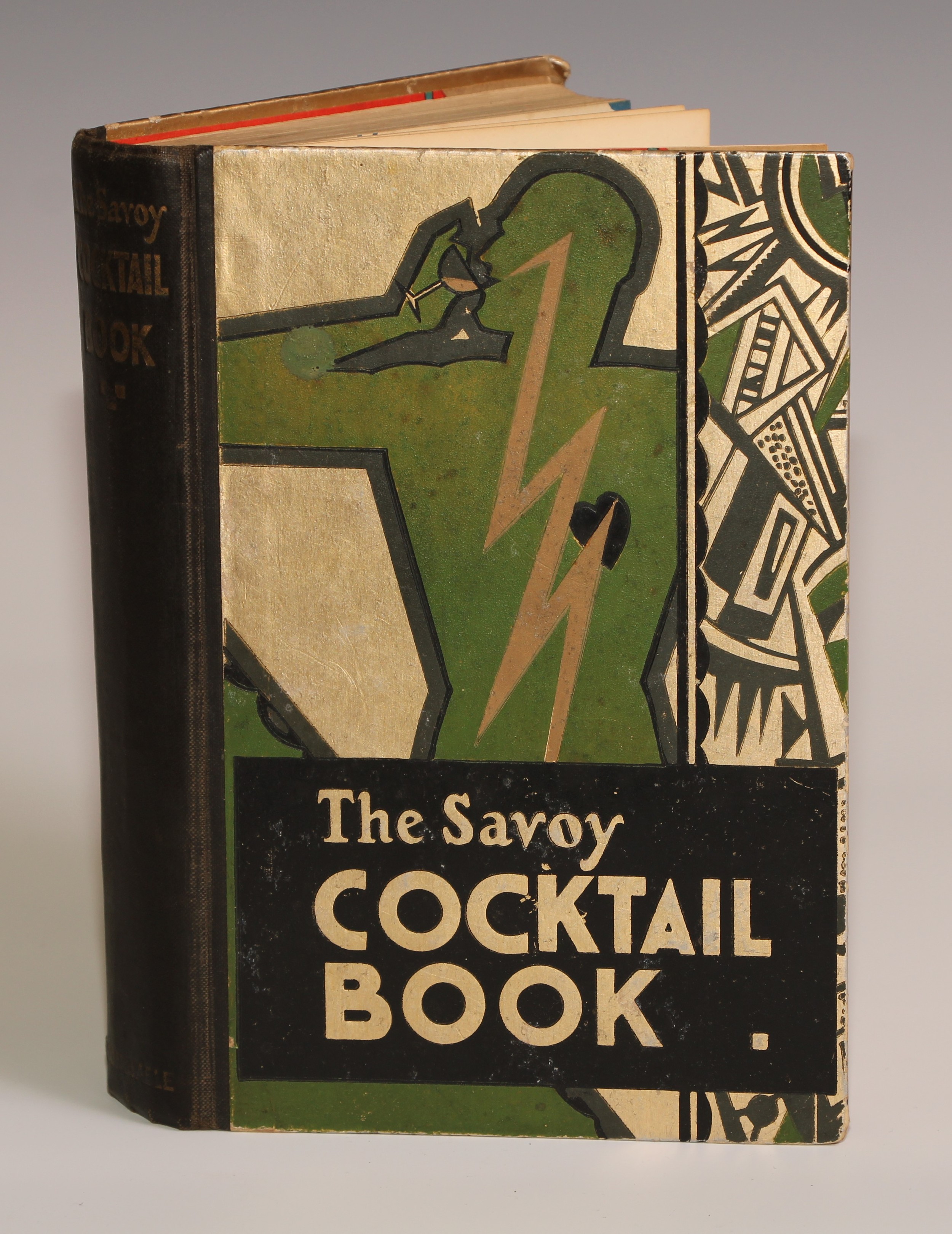 Craddock, Harry, The Savoy Cocktail Book, illustrated by Gilbert Rumbold, 1st Edition, Constable & Company Ltd, London  1930,  decorated endpapers, original black cloth-backed pictorial boards in pale gold, green, grey and black, 8vo; Friends of Wine Short Guide to Wine (2)