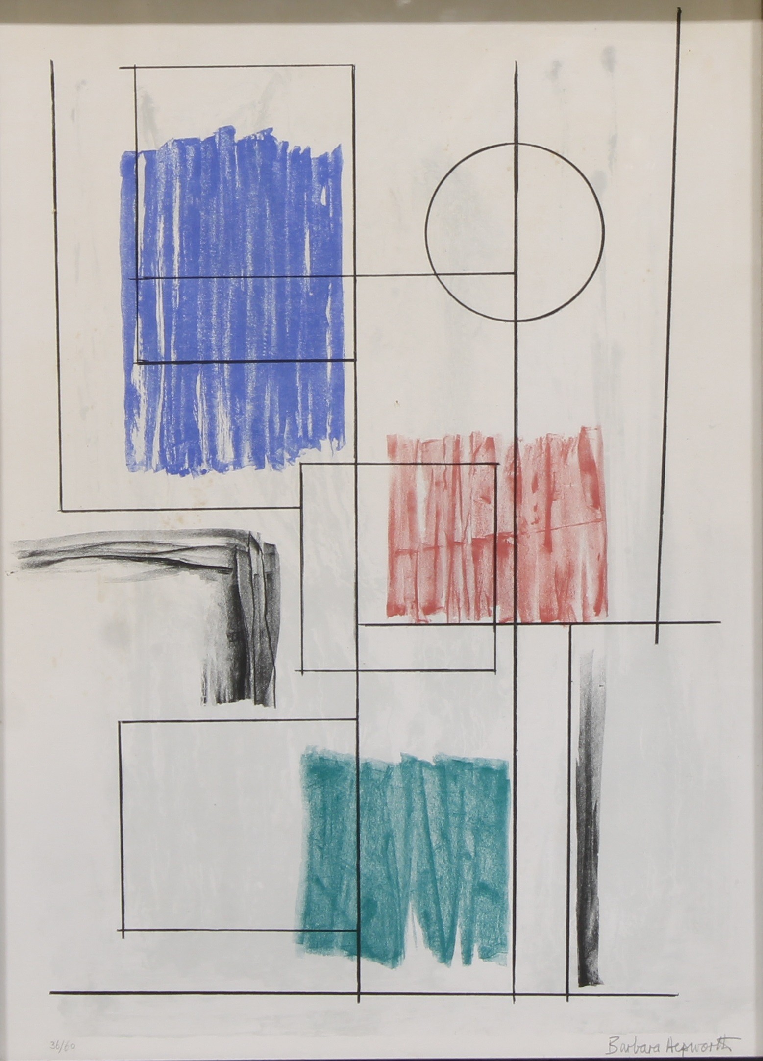 Dame Jocelyn Barbara Hepworth DBE (1903-1975), Argos, lithograph printed in colours, signed, numbered 36/60, 80.5cm x 57.5cm