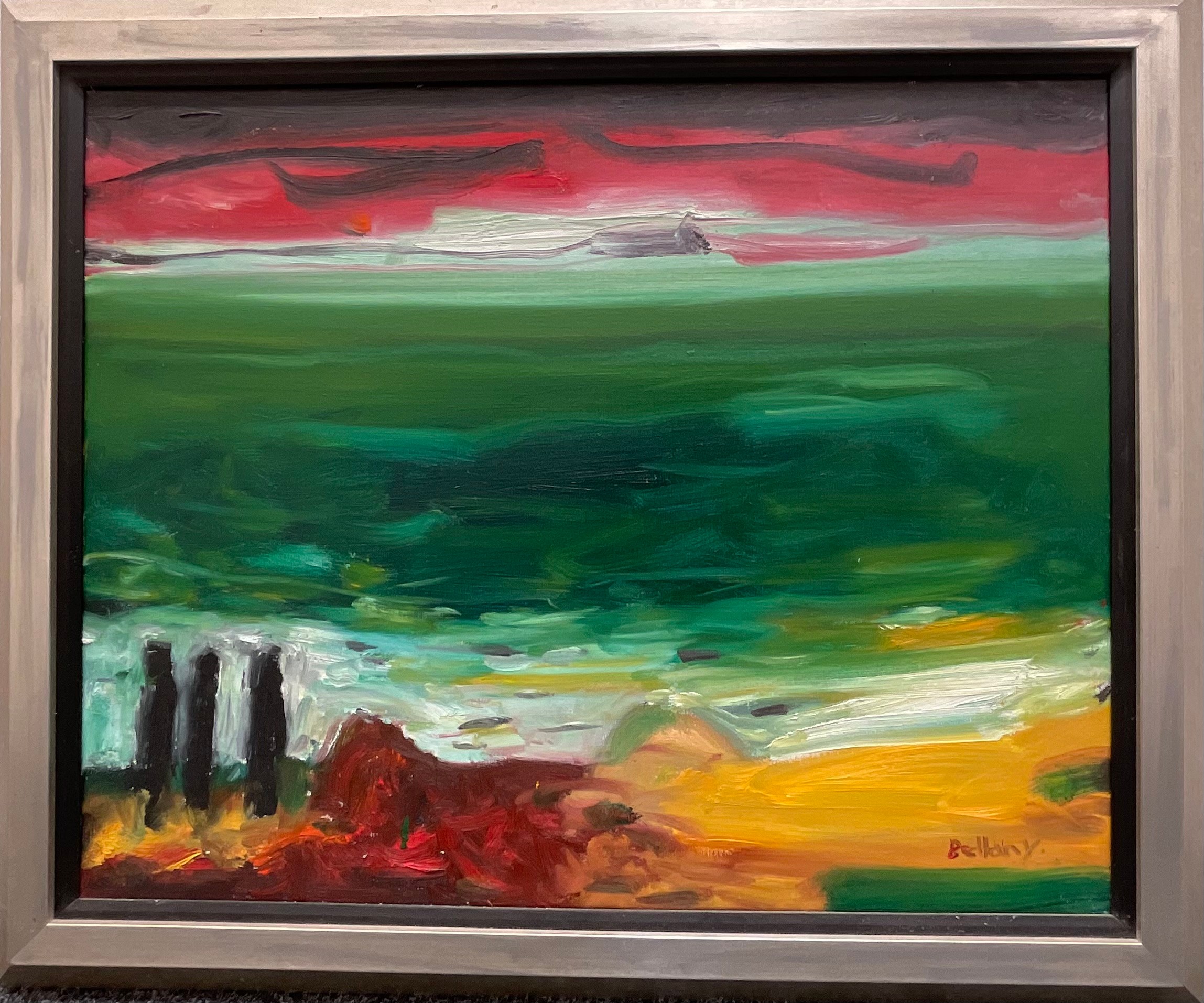 John Bellany CBE, RA, HRSA (1942-2013) Sunset Over Green Sea    signed, oil on canvas, 60cm x 75.5cm