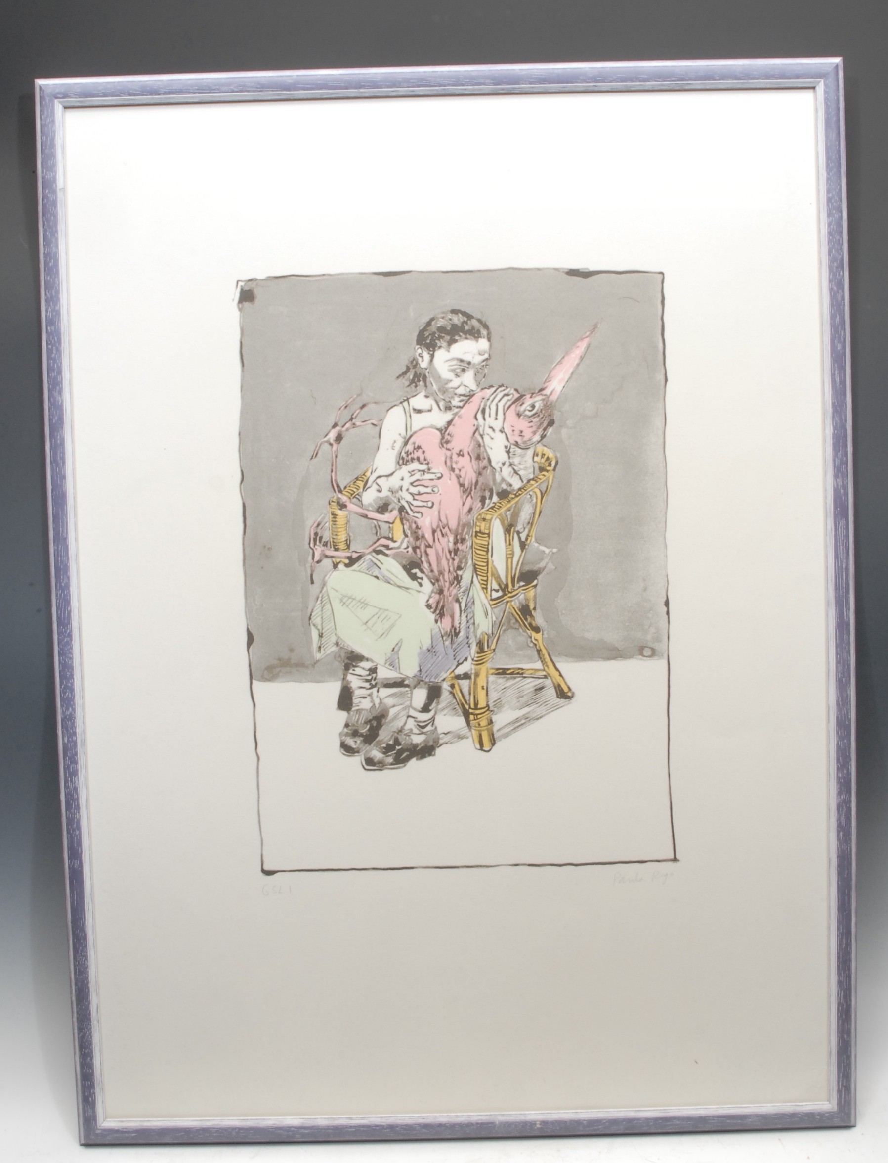 Paula Rego (1935-2022)  Girl with Bird  signed, lithograph, 74cm x 54cm