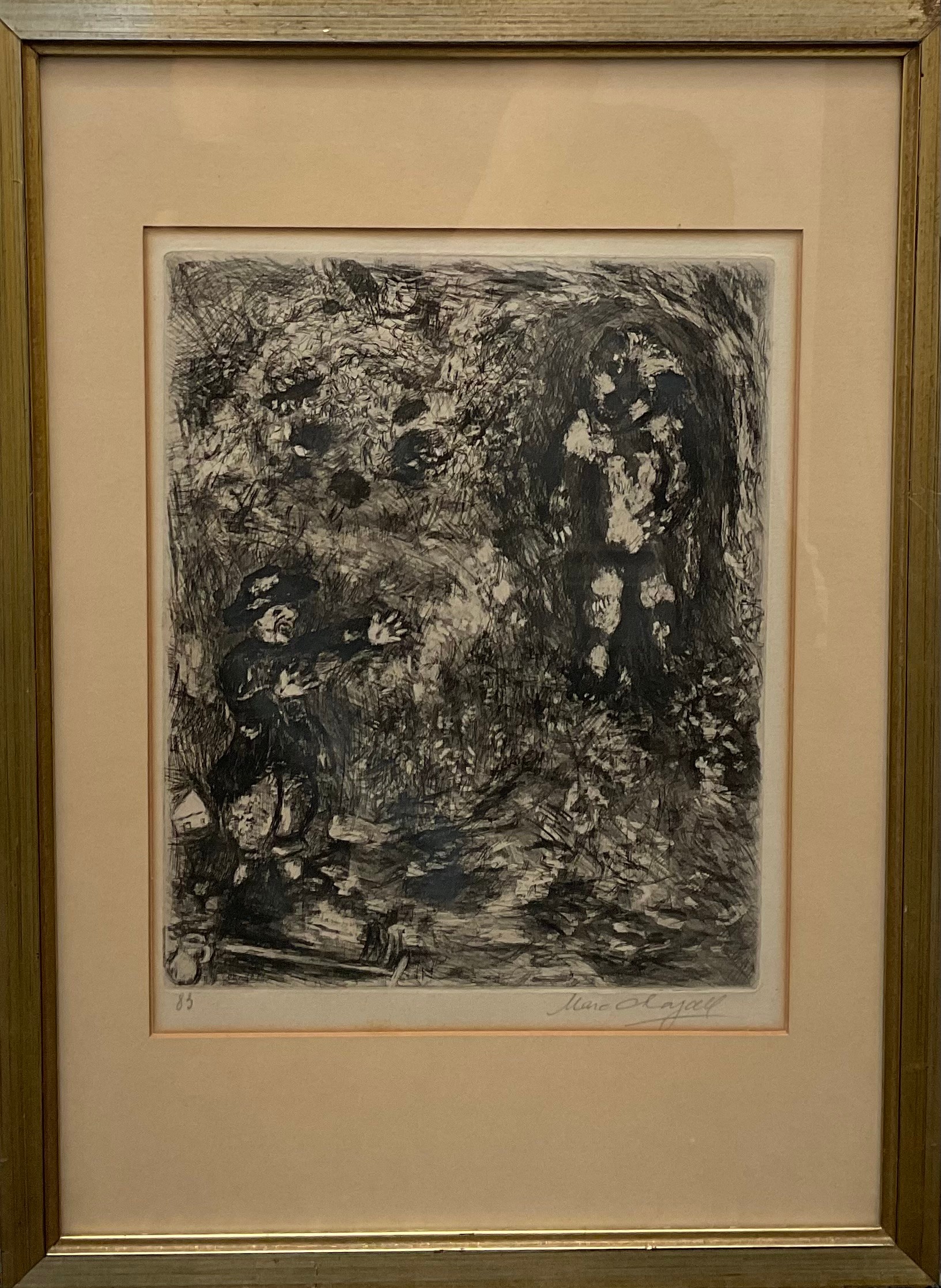 Mark Chagall (1887 - 1985), Man and a Bear, etching, signed in pencil, numbered 83, 32.5cm x 25.5cm