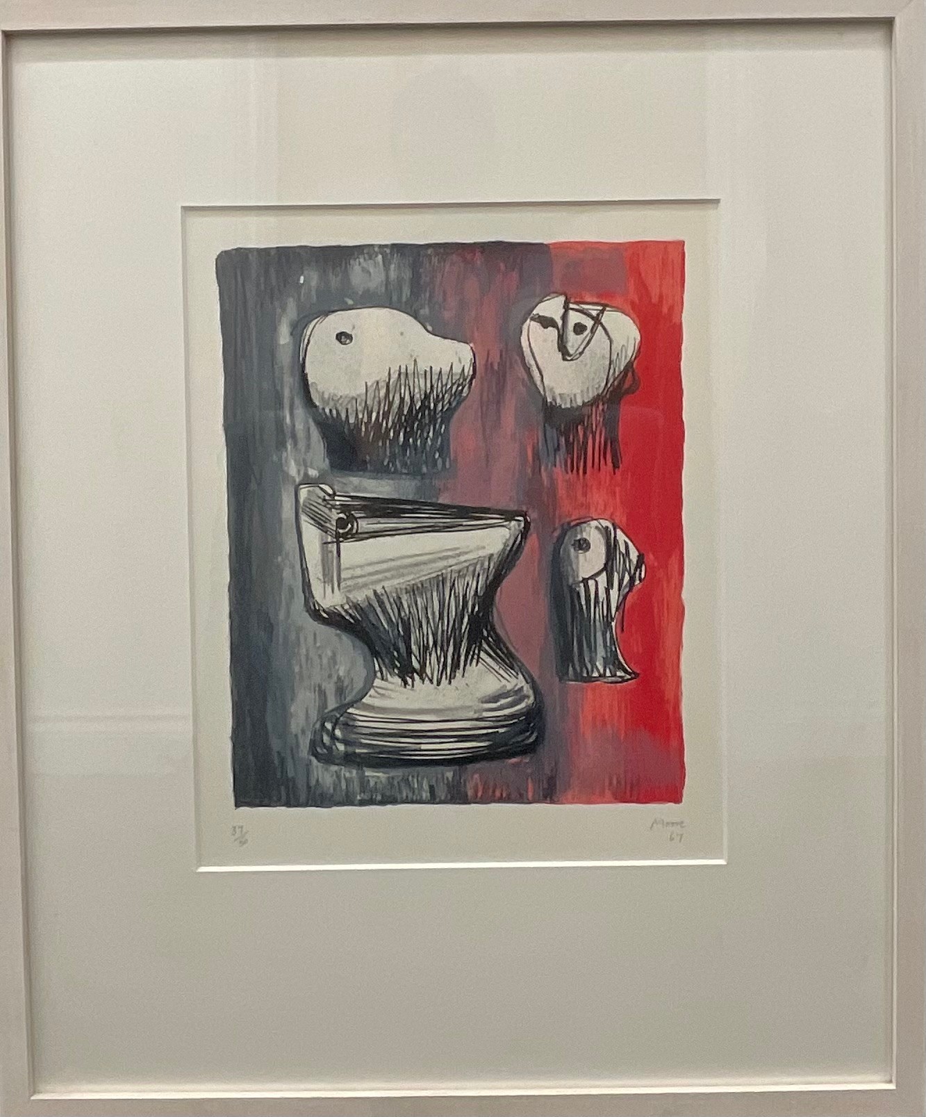 Henry Moore (1898 - 1986), Heads, lithograph, signed in pencil, dated 67, numbered 37/50, 42.5cm x 34cm