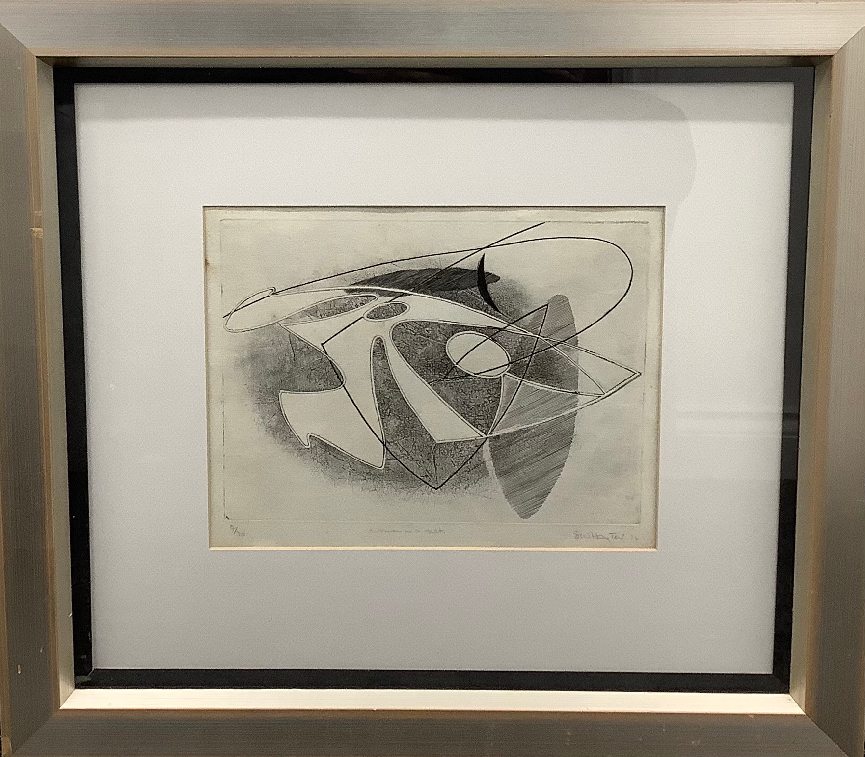 Stanley William Hayter (1901 - 1988), Woman in Net, etching, signed and titled in pencil, numbered 9/30, 24.5cm x 32cm