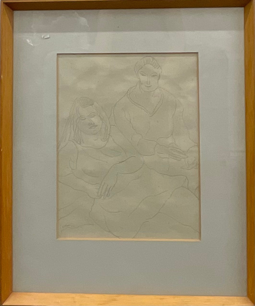 Cedric Lockwood Morris (1889 - 1982) Classical Figures   signed, dated 7.24, pencil drawing, 32.5cm x 25cm