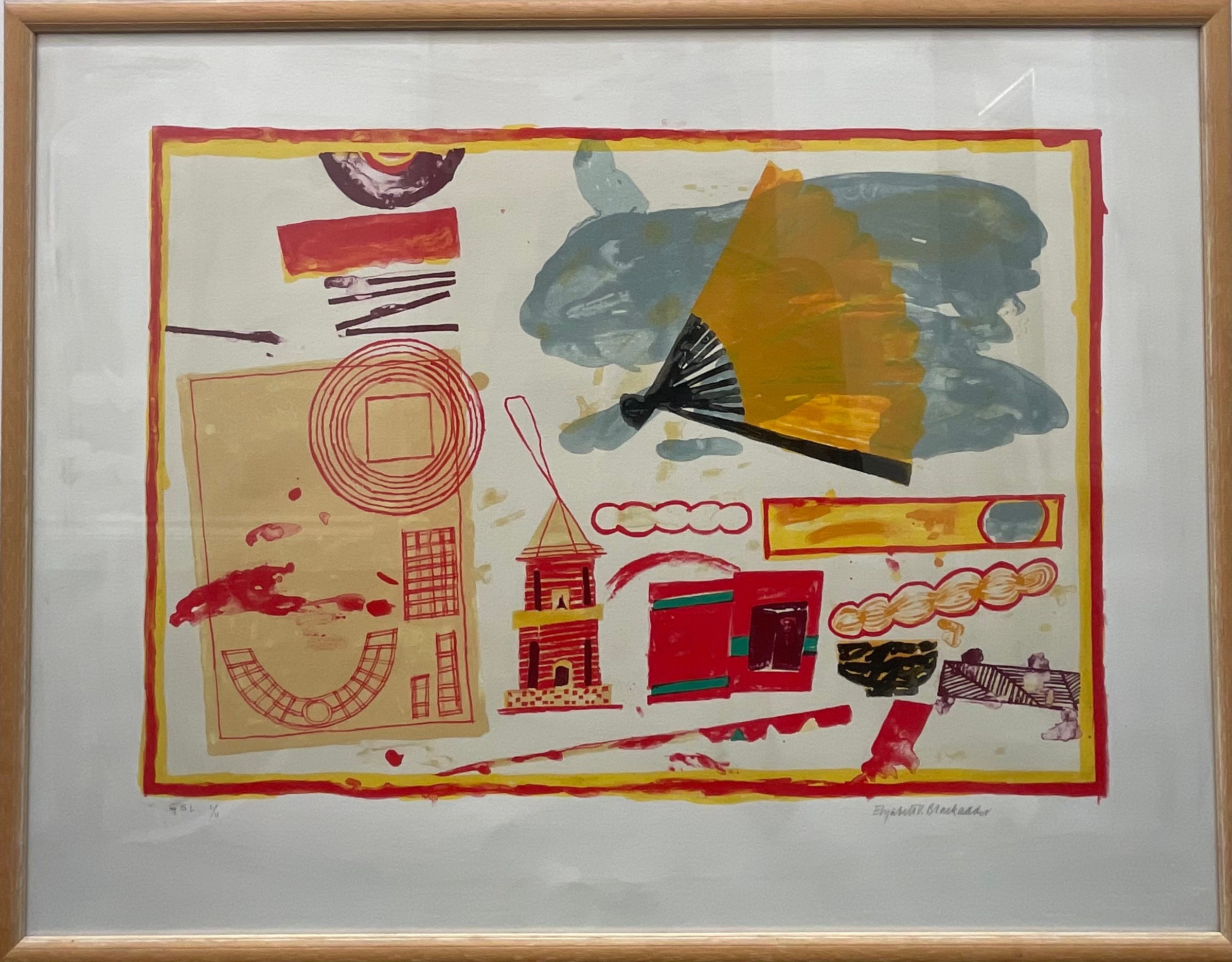 Elizabeth Violet Blackadder DBE RAR RSA (Scottish 1931 - 2021), Still Life with Pagoda, colour lithograph, signed in pencil, G.S.L 1/11, 55cm x 72cm