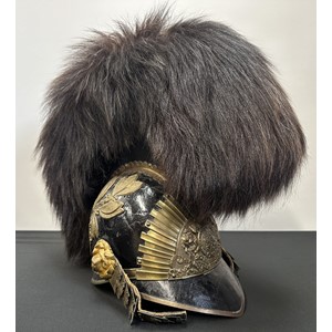 British Hanovarian Cavalry Helmet, Bearskin Crest. No liner.