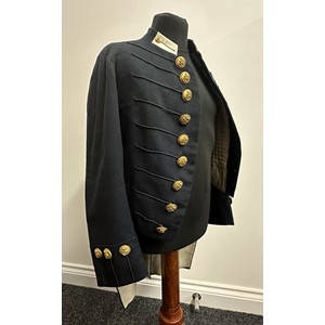 Victorian Royal Navy Boy Midshipman's Jacket with VR Queens Crown Buttons. Maker label to neck ""SW Silver & Co. Cornhill, London". No name or size markings. Chest approx. 26 inch. Complete with torso form display bust.