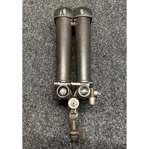WW2 Third Reich S.F.14. ZGi Rabbit Ear Scherenfernrohr Binoculars. Maker marked "bmk" for E. Leitz, Wetzlar. Additionally marked with serial number 87394 plus H/6400. Fitted with an alloy capture plaque from Polish Forces stating these were captured during fighting for the Italian town of Osimo on 5th July 1944. Original field grey paint. Optics have a range grid but are not clear.