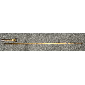 Japanese Naginata Polearm 215cm in length, circular in section and Blade Cover 41cm in length. Gilt lacquered decoration. Not signed. No blade.