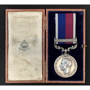 WW2 British Royal Air Force Levies Iraq Long Service and Good Conduct Medal. Un-named. Complete with original ribbon and in a NAFFI marked presentation case.
