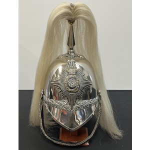 Victorian Hampshire Yeomanry Helmet complete with helmet plate with Queen Crown, Plume, black leather liner and chinscales. Very clean condition.