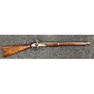 Percussion Cap 1856 Pattern Enfield Cavalry Carbine. No serial number. Barrel length 530mm. Overall length 930mm. Working action which holds at both half and full cocked positions. Enfield marked to butt along with unit markings. NOTE: Section 58 (2) No licence required in the UK.