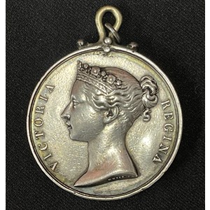 British South Africa Medal 1879 awarded to J Matthews Pte RM HMS Bodicea. Missing original suspension, no ribbon.