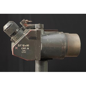 WW2 Third Reich Flakfernrohr DF 10 x 80 Flak Binoculars, maker marked "cxn" for Emil Busch A-G, Optische Industrie, Rathenow. Original feld grau paint. Comes with a British made tripod which they will fit.