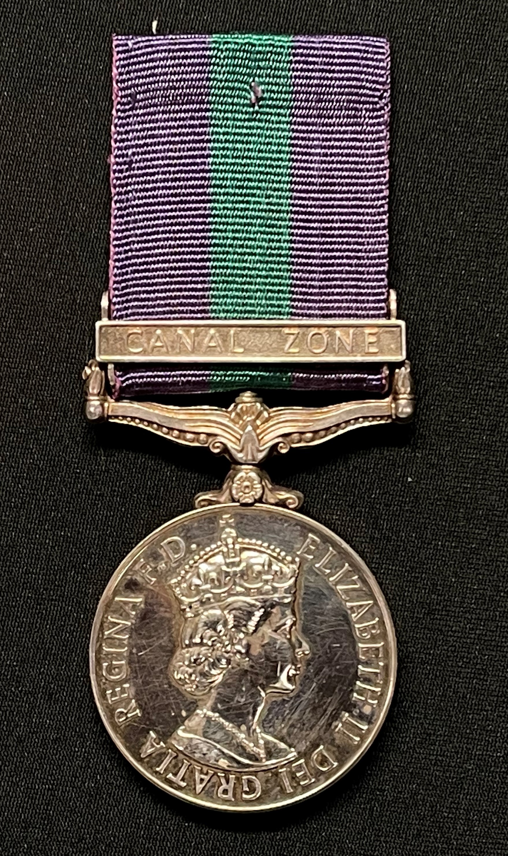 ERII General Service Medal with Canal Zone Clasp to 22217306 LCPL AG Edwards, Welsh Guards. Complete with ribbon.