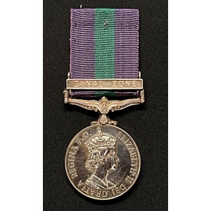 ERII General Service Medal with Canal Zone Clasp to 22217306 LCPL AG Edwards, Welsh Guards. Complete with ribbon.