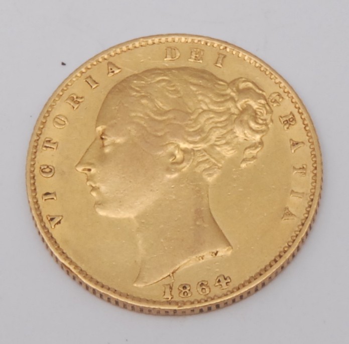Numismatics – A Victorian gold sovereign, 1864 AEF